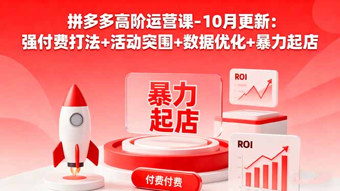 (16366期)拼多多高阶运营课-10月更新:强付费打法+活动突围+数据优化+暴力起店-三石资源库