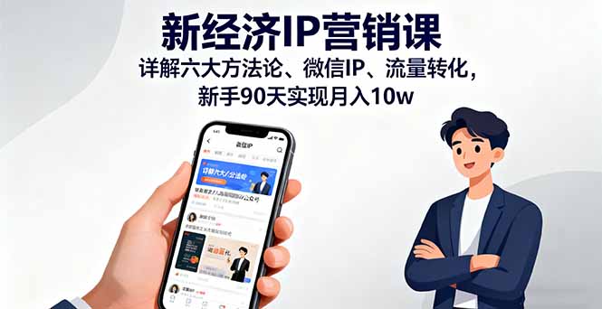 (16194期)新经济IP营销课:详解六大方法论、微信IP、流量转化,新手90天实现月入10w-三石资源库