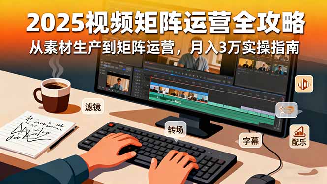（16333期）2025短视频矩阵运营全攻略：从素材生产到矩阵运营，月入3万实操指南-三石资源库