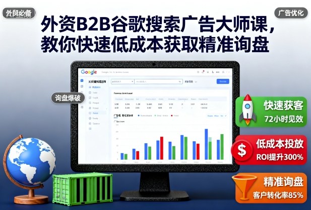 外资B2B谷歌搜索广告大师课,教你快速低成本获取精准询盘-三石资源库