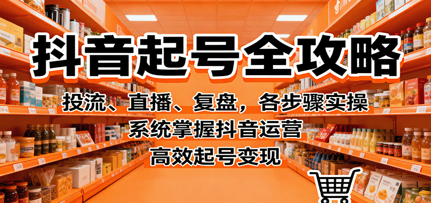 抖音起号全攻略,投流、直播、复盘,各步骤实操,系统掌握抖音运营,高效起号变现-三石资源库