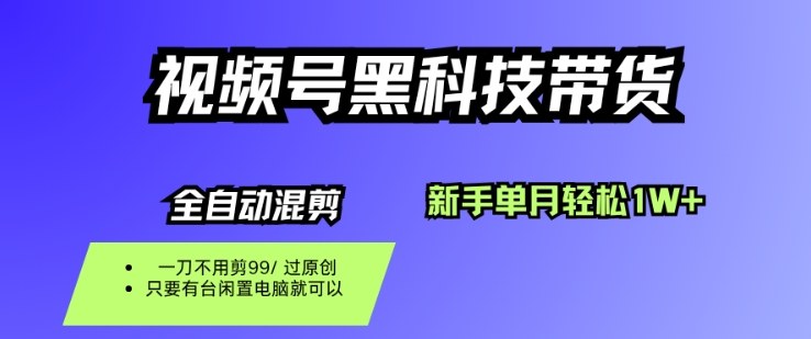 视频号黑科技短视频带货，新手一个月也1W+，纯搬运一刀不用剪，零投入【揭秘】-三石资源库