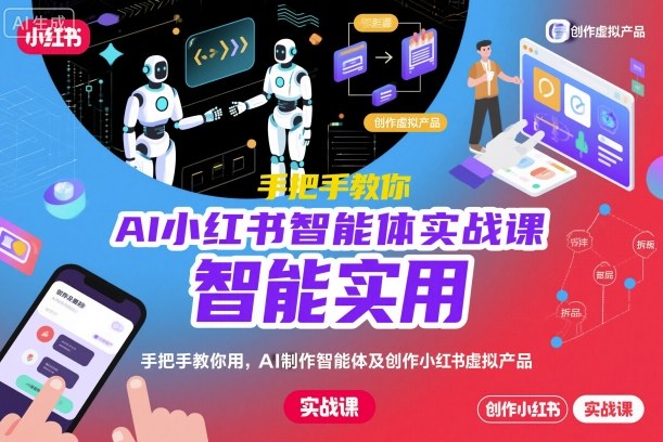 AI小红书智能体实战课,手把手教你用AI制作智能体及创作小红书虚拟产品,提效+内容商业化-三石资源库