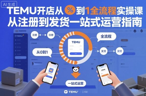 TEMU开店从0到1全流程实操课,从注册到发货一站式运营指南-三石资源库