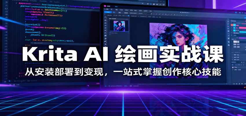 Krita AI 绘画实战课：从安装部署到变现，一站式掌握创作核心技能-三石资源库