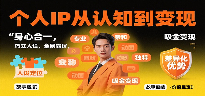 个人IP从认知到变现，身心合一，巧立人设，全网霸屏，吸金变现-三石资源库