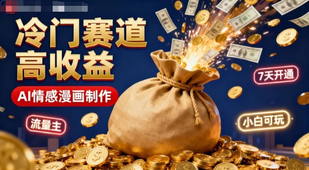 公众号冷门赛道,用AI做情感漫画,7天开通流量主,操作简单,小白可玩-三石资源库