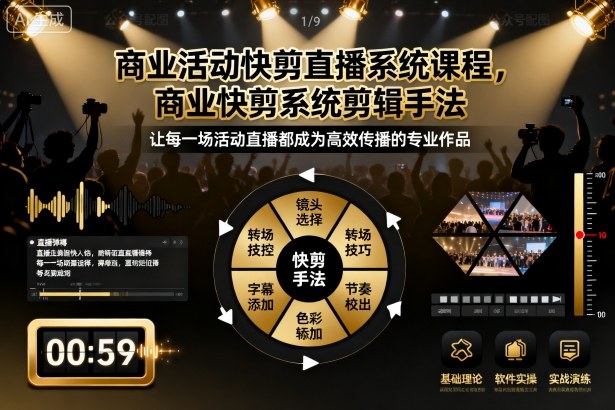 商业活动快剪直播系统课程,商业快剪系统剪辑手法-三石资源库