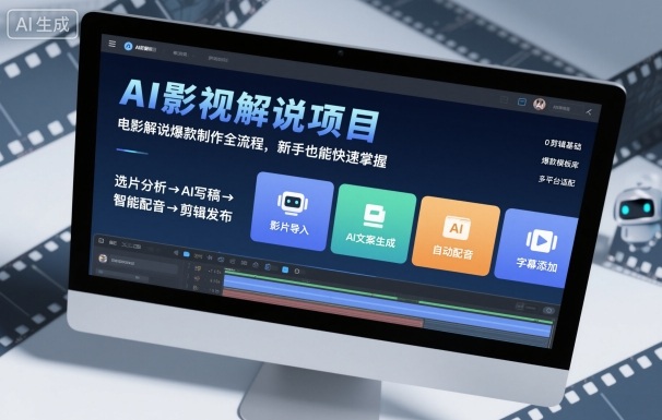 AI影视解说项目,电影解说爆款制作全流程,新手也能快速掌握-三石资源库