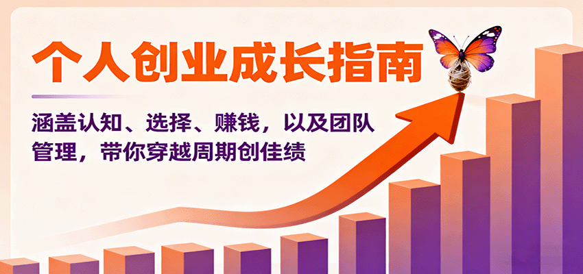 个人创业成长指南：涵盖认知、选择、赚钱，以及团队管理，带你穿越周期创佳绩-三石资源库