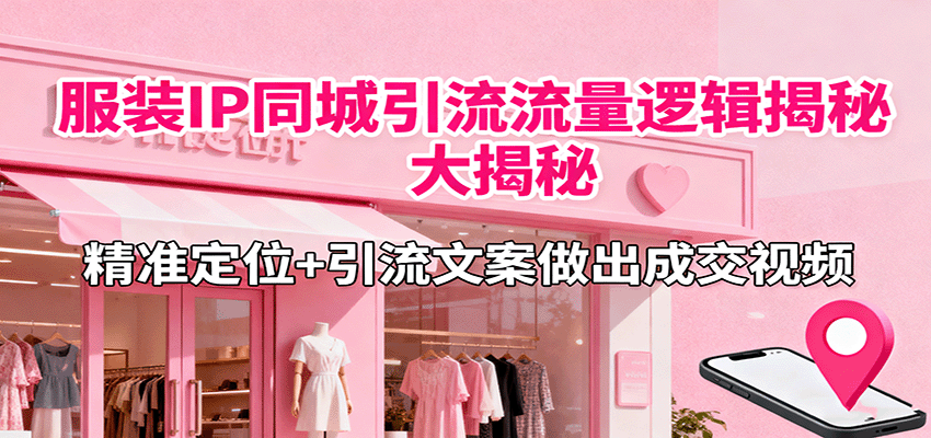服装IP同城引流流量逻辑大揭秘，精准定位+引流文案做出成交视频-三石资源库