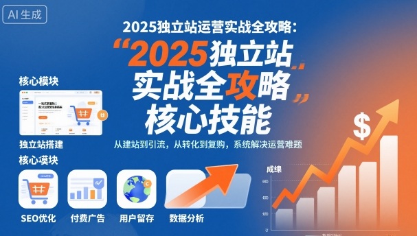 2025独立站运营实战全攻略，一站式掌握独立站运营核心技能-三石资源库