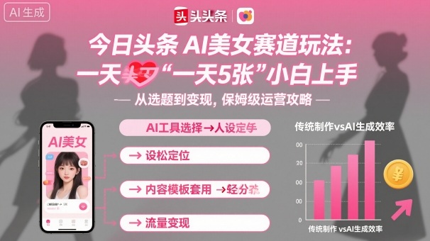 今日头条AI美女赛道玩法，一天轻松5张，小白轻松上手-三石资源库