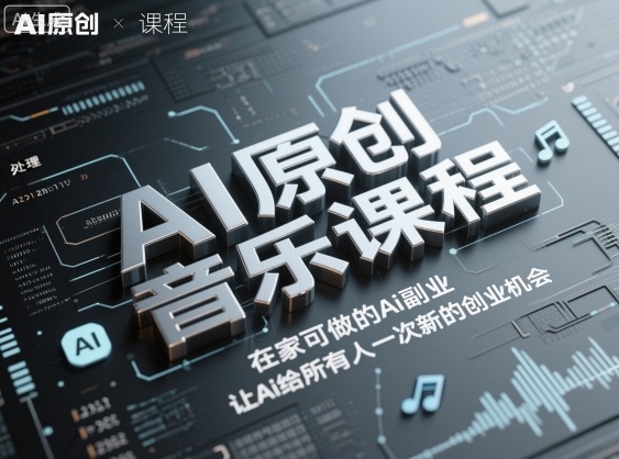 AI原创音乐课程,在家可做的Ai副业,让Ai给所有人一次新的创业机会-三石资源库
