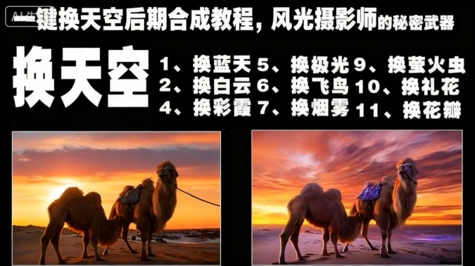 一键换天空后期合成教程,风光摄影师的秘密武器-三石资源库