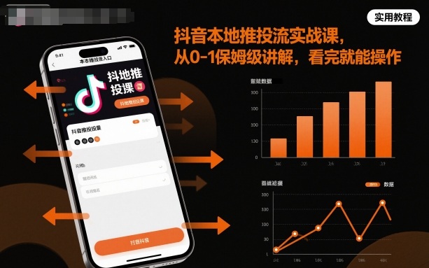 抖音本地推投流实战课，从0-1保姆级讲解，看完就能操作-三石资源库
