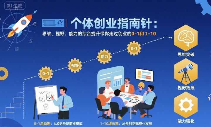 个体创业指南针，思维、视野、能力的综合提升带你走过创业的0-1和1-10【音频】-三石资源库