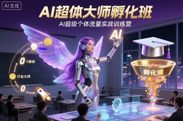 AI超体大师孵化班,AI超级个体流量实战训练营-三石资源库