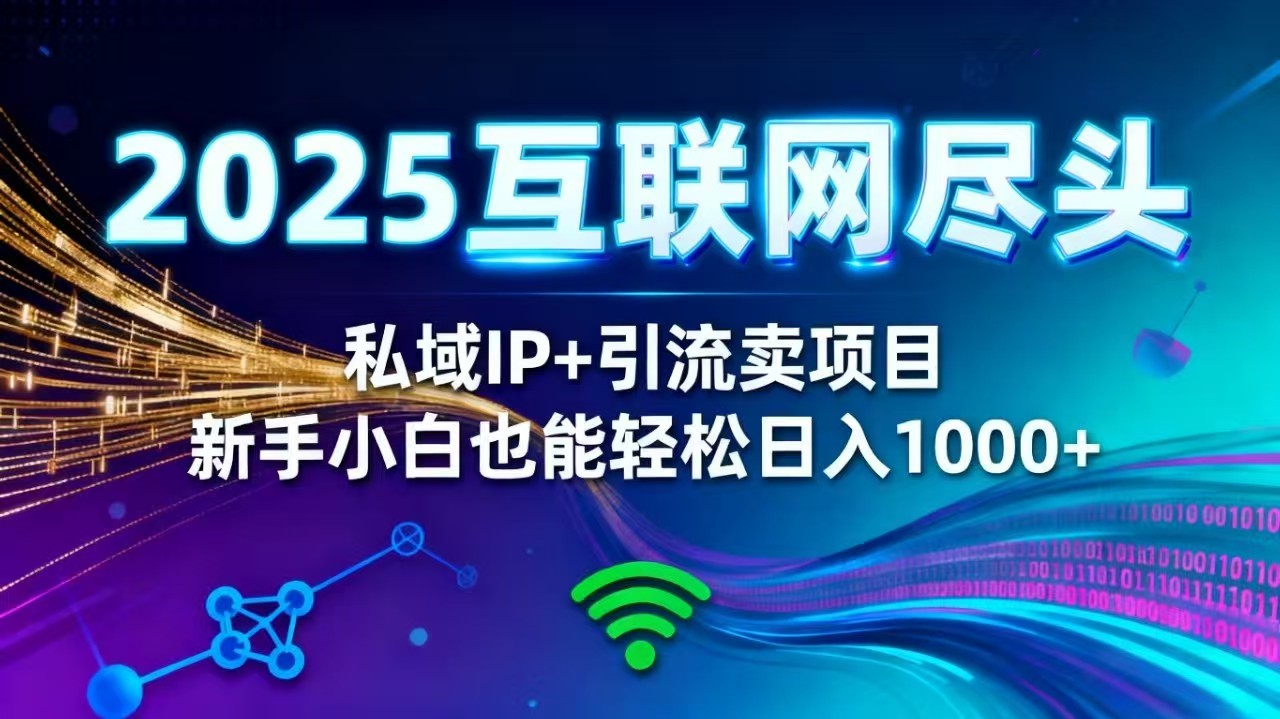 （16485期）2025网创尽头王炸项目！私域 IP + 精准引流，新手小白在家躺赚日入 1000+-三石资源库