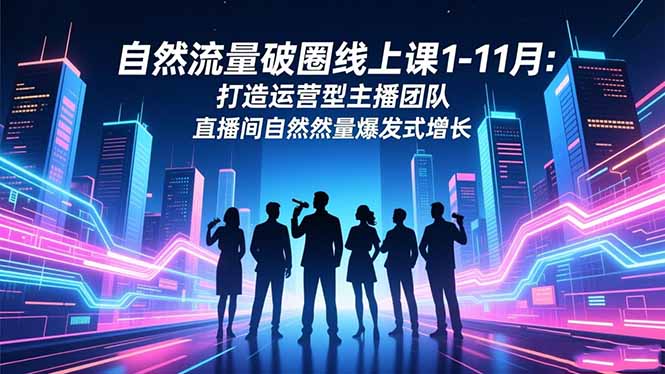 （16582期）自然流量破圈线上课1-11月：打造运营型主播团队 直播间自然流量爆发式增长-三石资源库