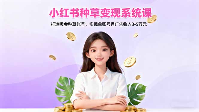 （16468期）小红书种草变现系统课：打造吸金种草账号，实现单账号月广告收入3-5万元-三石资源库