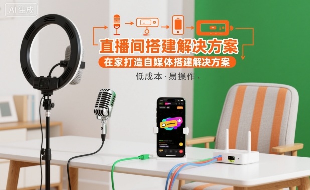 直播间搭建解决方案,在家打造自媒体搭建解决方案-三石资源库