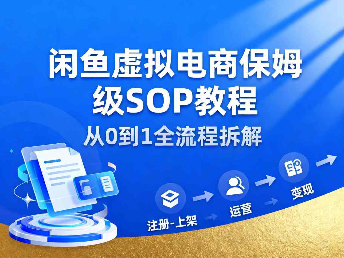 闲鱼虚拟电商，月入轻松过1W，保姆级SOP教程-三石资源库