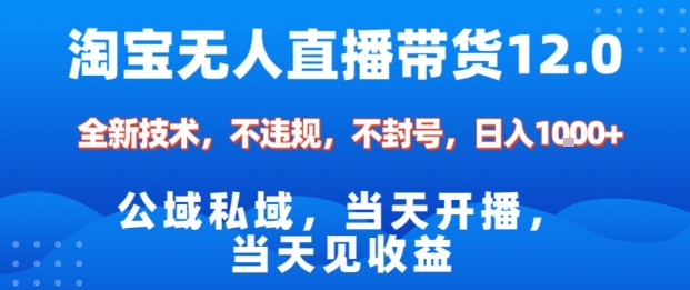 淘宝无人直播12.0,公域私域技术,不封号,不违规布局双十一流量风口,日入1k(独家技术)【揭秘】-三石资源库