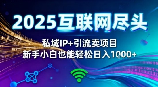 2025网创尽头王炸项目！私域IP+精准引流，新手小白在家躺賺日入1k，零经验也能上手【揭秘】-三石资源库
