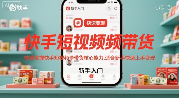 快手短视频带货,快速掌握快手短视频带货核心能力,适合新手快速上手变现-三石资源库