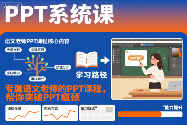 PPT系统课，专属语文老师的PPT课程，帮你突破PPT瓶颈-三石资源库