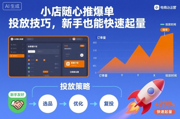 小店随心推爆单投放技巧，新手也能快速起量-三石资源库